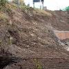 Construction of the retaining wall on Dame Dorothy Street to facilitate future road widening. Sheet piles are being pushed 13 metres into the ground to support the widened road.