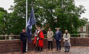 Srebrenica flag raising Srebrenica flag raising