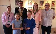 4 July 2019 (b) - Olivia McKay and Joshua Maitland from Wessington Primary School visited the Mayor’s Parlour to receive their award for the Reduce Reuse Recycle inter school poster competition.