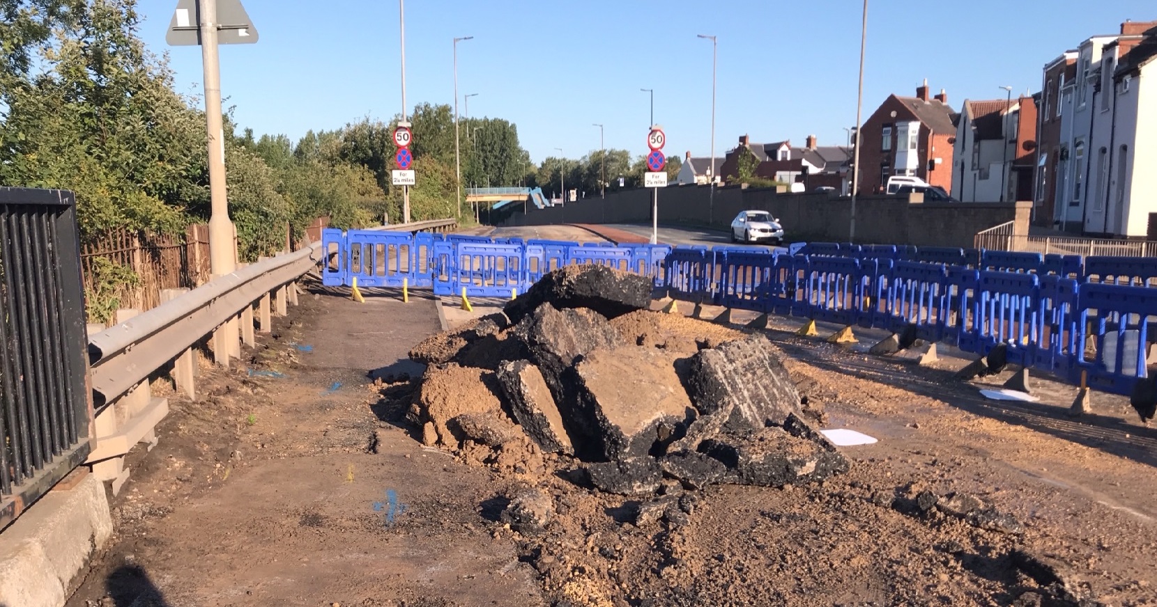 Burst water main A1290 August 2022