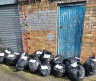 Bin bags fly tip Bin bags fly tip