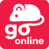 Go Online logo (red background, white mouse)