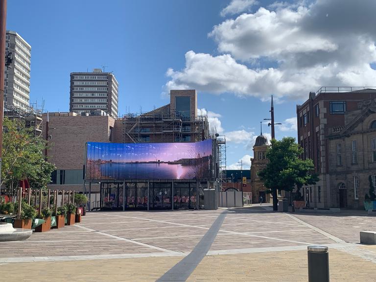 Keel Square which will become home to the fan village for the Women's Rugby World Cup Keel Square