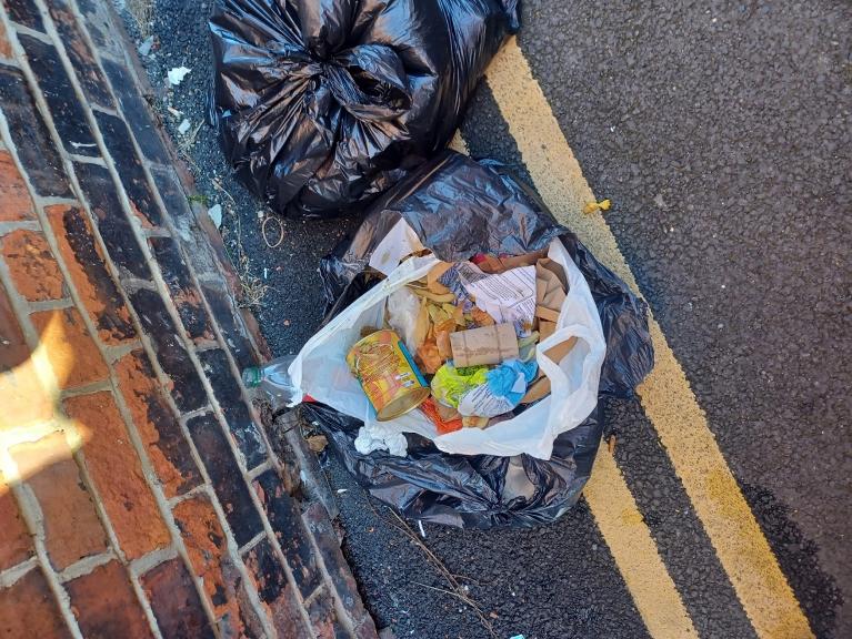 Chester Rd rubbish bags
