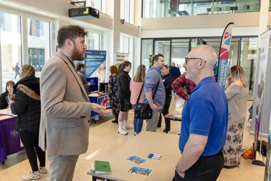 Visitors exploring learning, support and employment opportunities at a recent Learning, Skills and Employment Open Day
